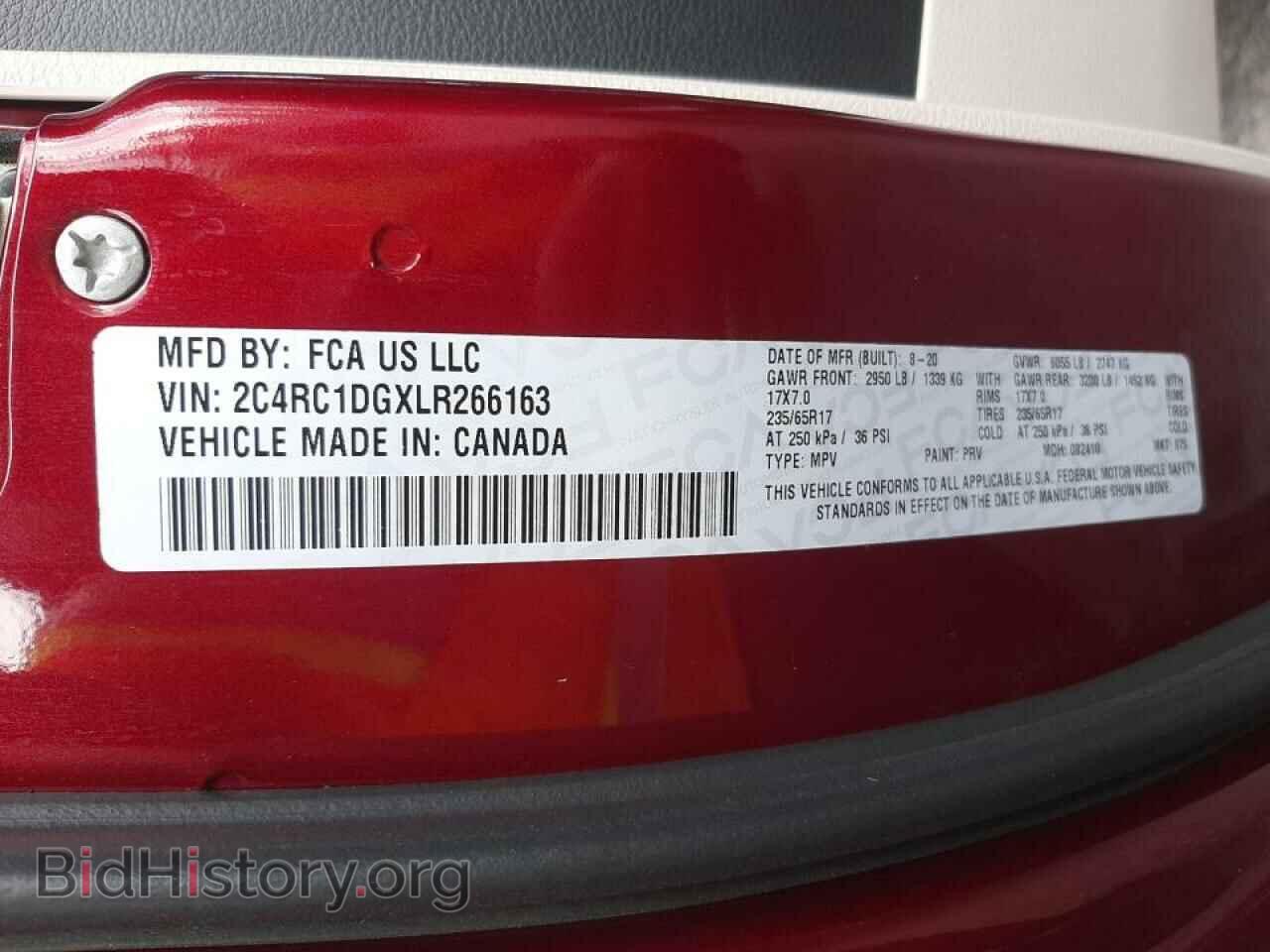 2020 CHRYSLER MINIVAN - VIN: 2C4RC1DGXLR266163 - Фото 10