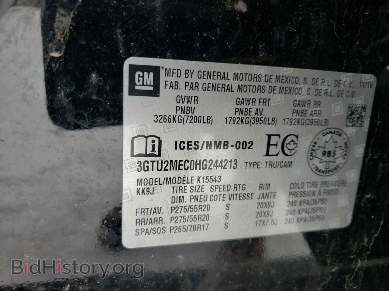 2017 GMC SIERRA - VIN: 3GTU2MEC0HG244213 - Фото 10