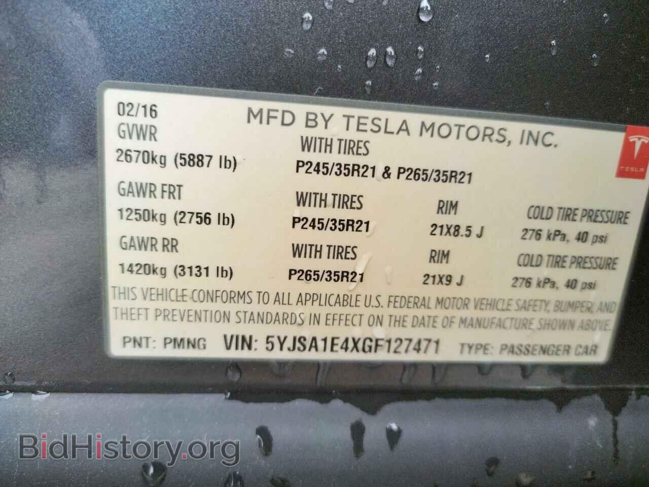 2016 TESLA MODEL S - VIN: 5YJSA1E4XGF127471 - Photo 10