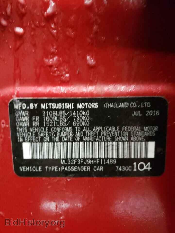 2017 MITSUBISHI MIRAGE - VIN: ML32F3FJ9HHF11489 - Фото 10