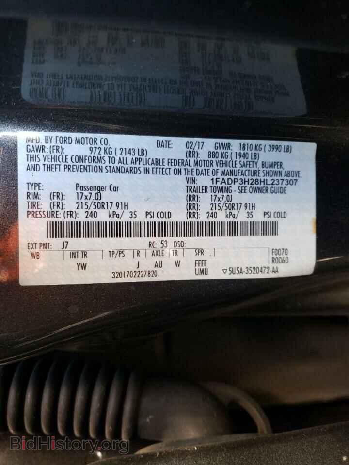 2017 FORD FOCUS - VIN: 1FADP3H28HL237307 - Фото 10