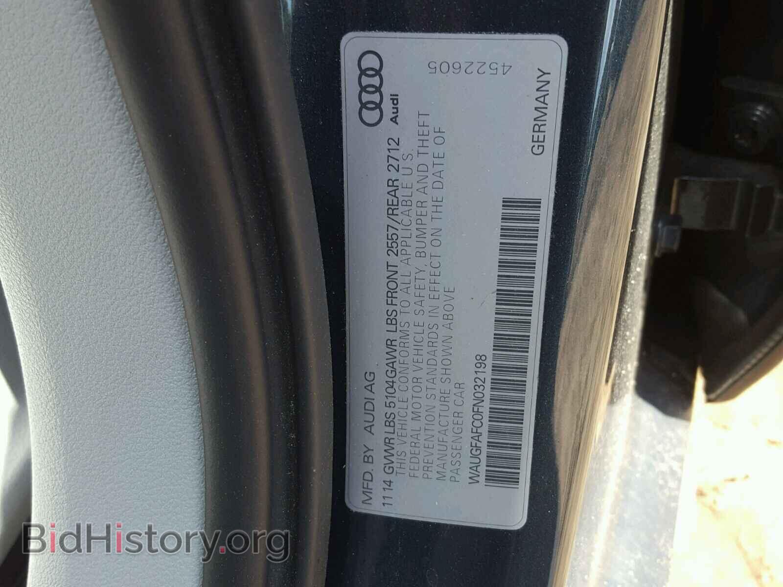 2015 AUDI A6 - VIN: WAUGFAFC0FN032198 - Фото 10