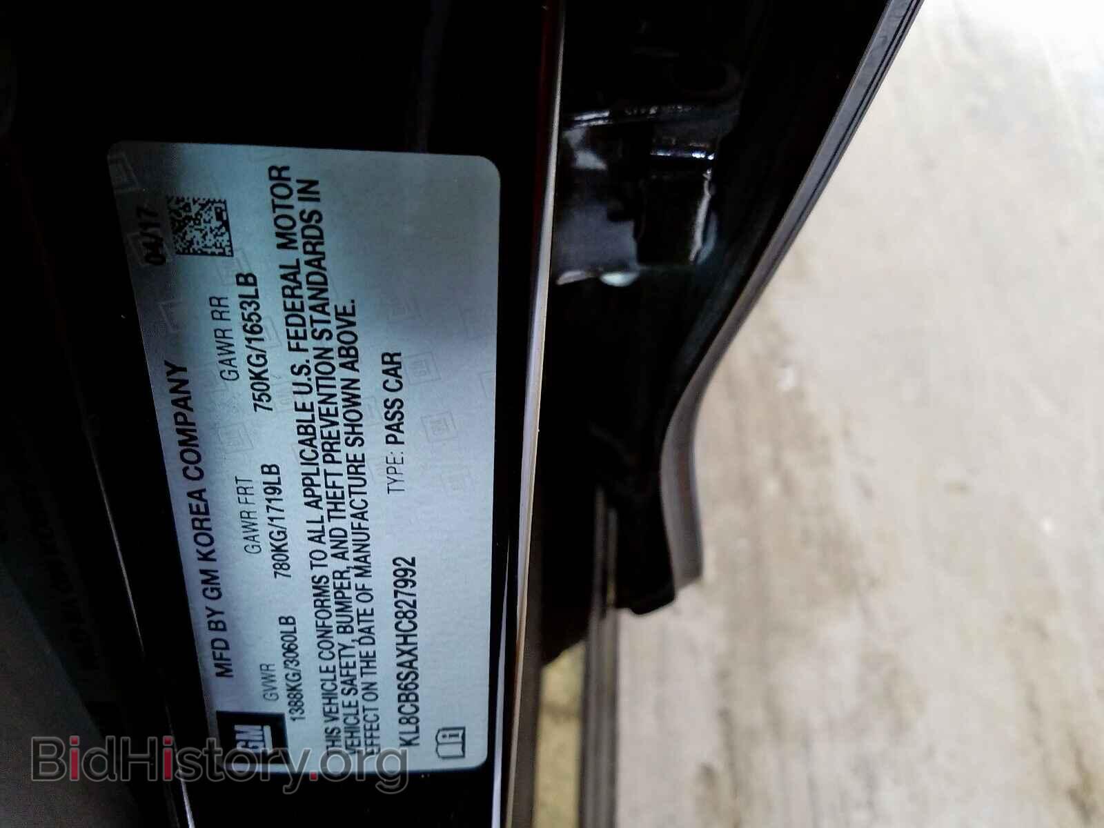 2017 CHEVROLET SPARK - VIN: KL8CB6SAXHC827992 - Фото 10