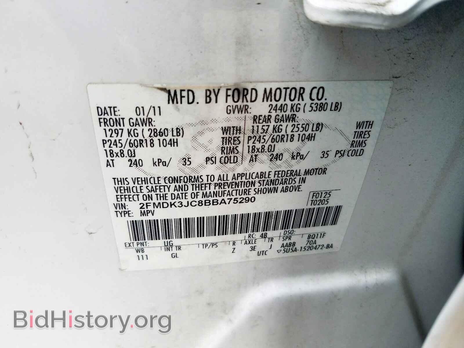 2011 FORD EDGE - VIN: 2FMDK3JC8BBA75290 - Photo 10