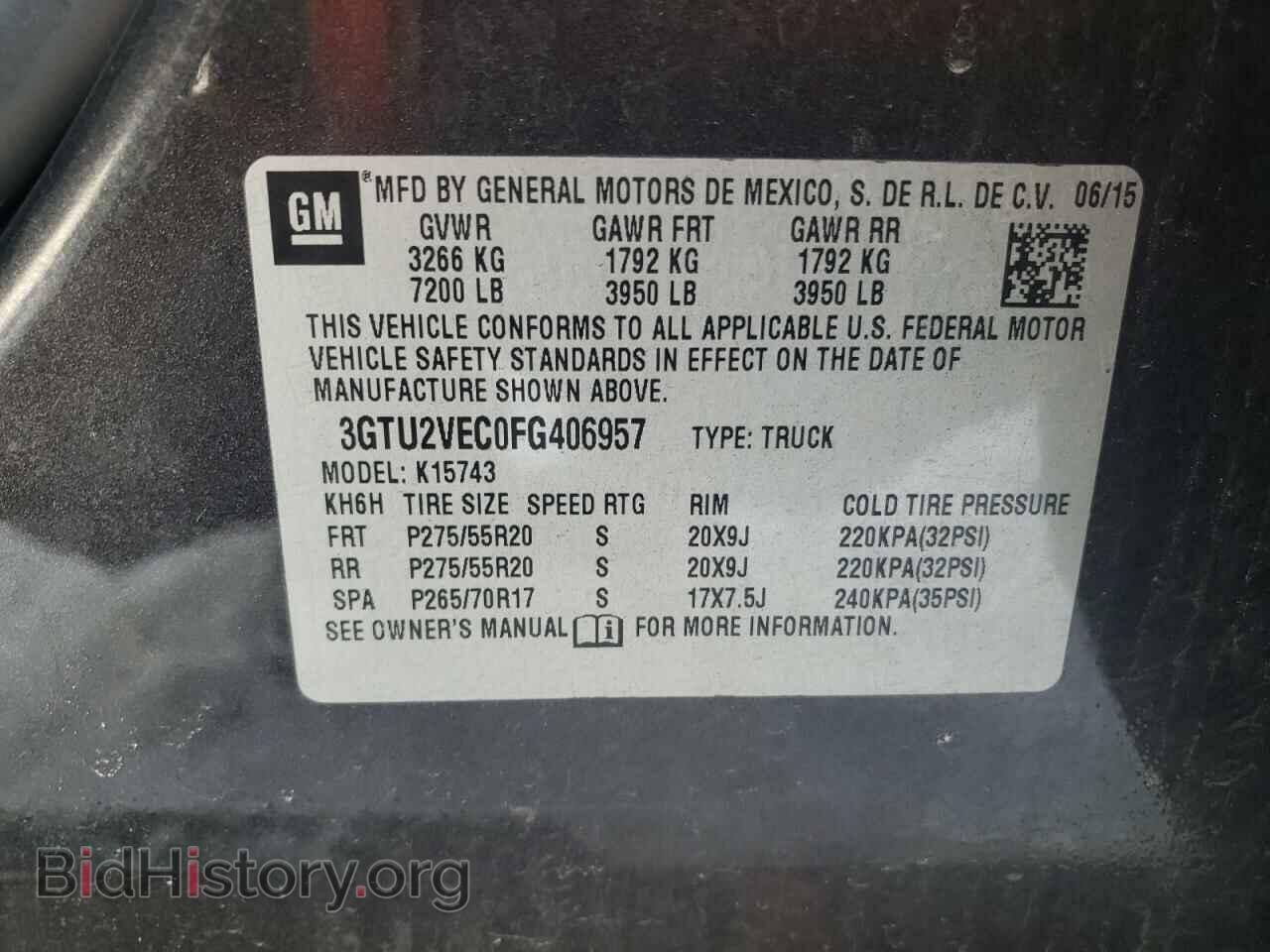 2015 GMC SIERRA - VIN: 3GTU2VEC0FG406957 - Photo 10