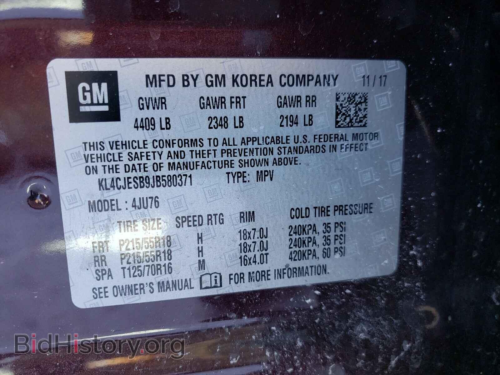 2018 BUICK ENCORE - VIN: KL4CJESB9JB580371 - Photo 10
