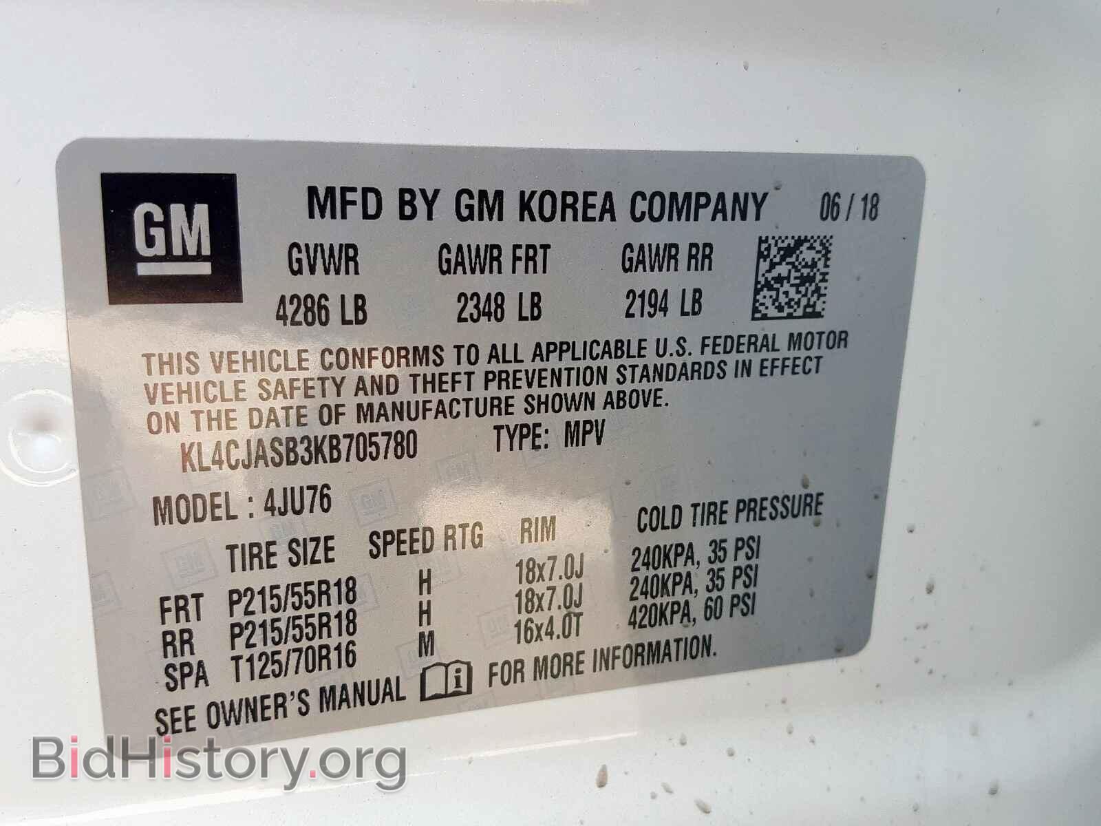 2019 BUICK ENCORE - VIN: KL4CJASB3KB705780 - Photo 10