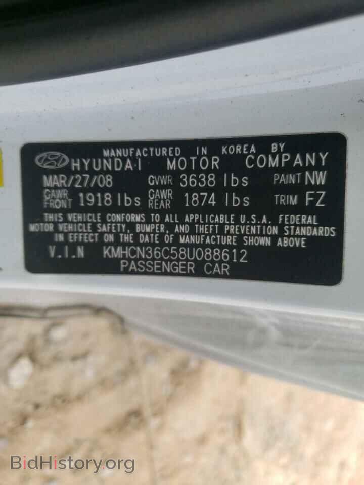 2008 HYUNDAI ACCENT - VIN: KMHCN36C58U088612 - Фото 10