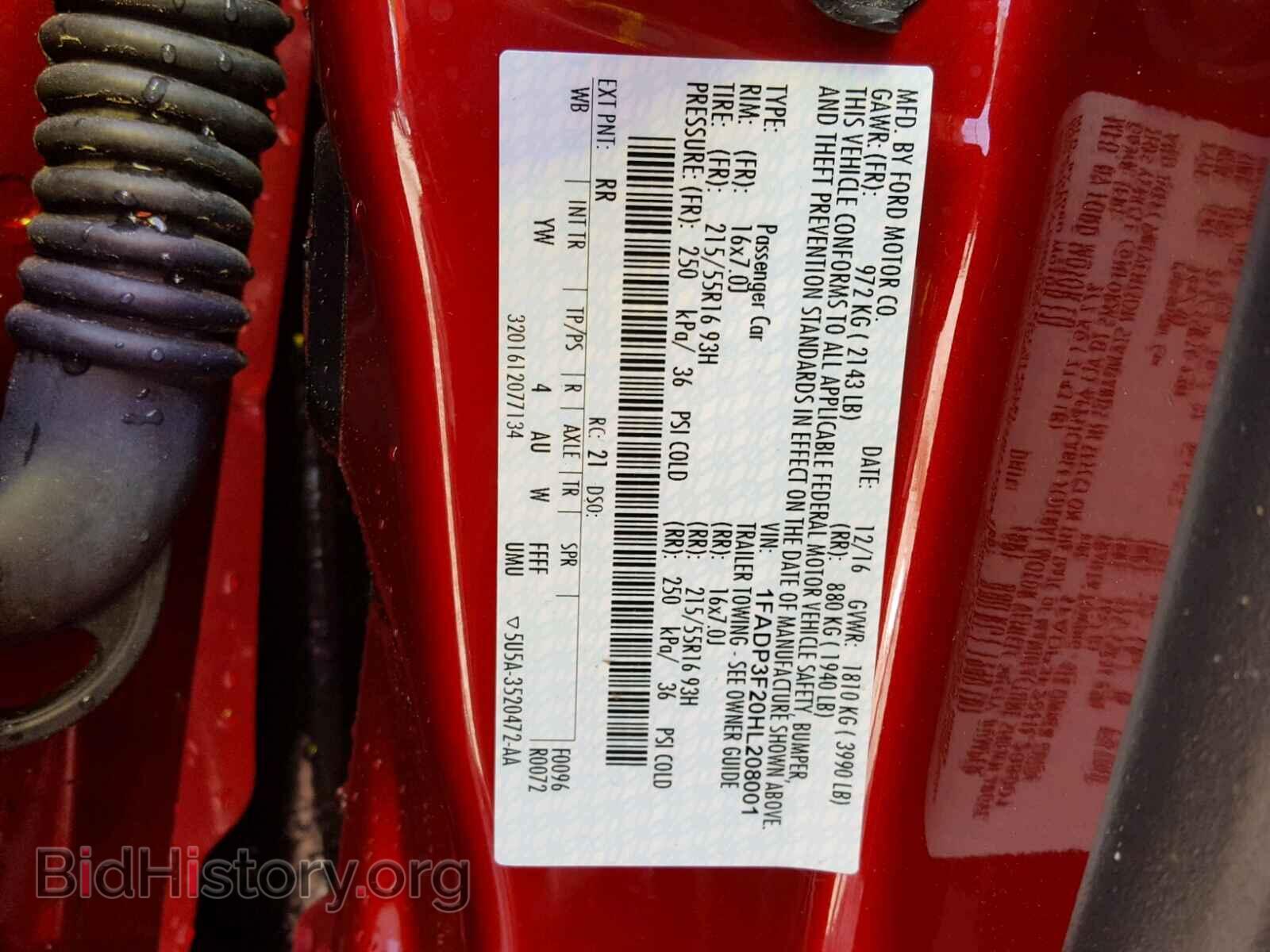 2017 FORD FOCUS - VIN: 1FADP3F20HL208001 - Фото 10