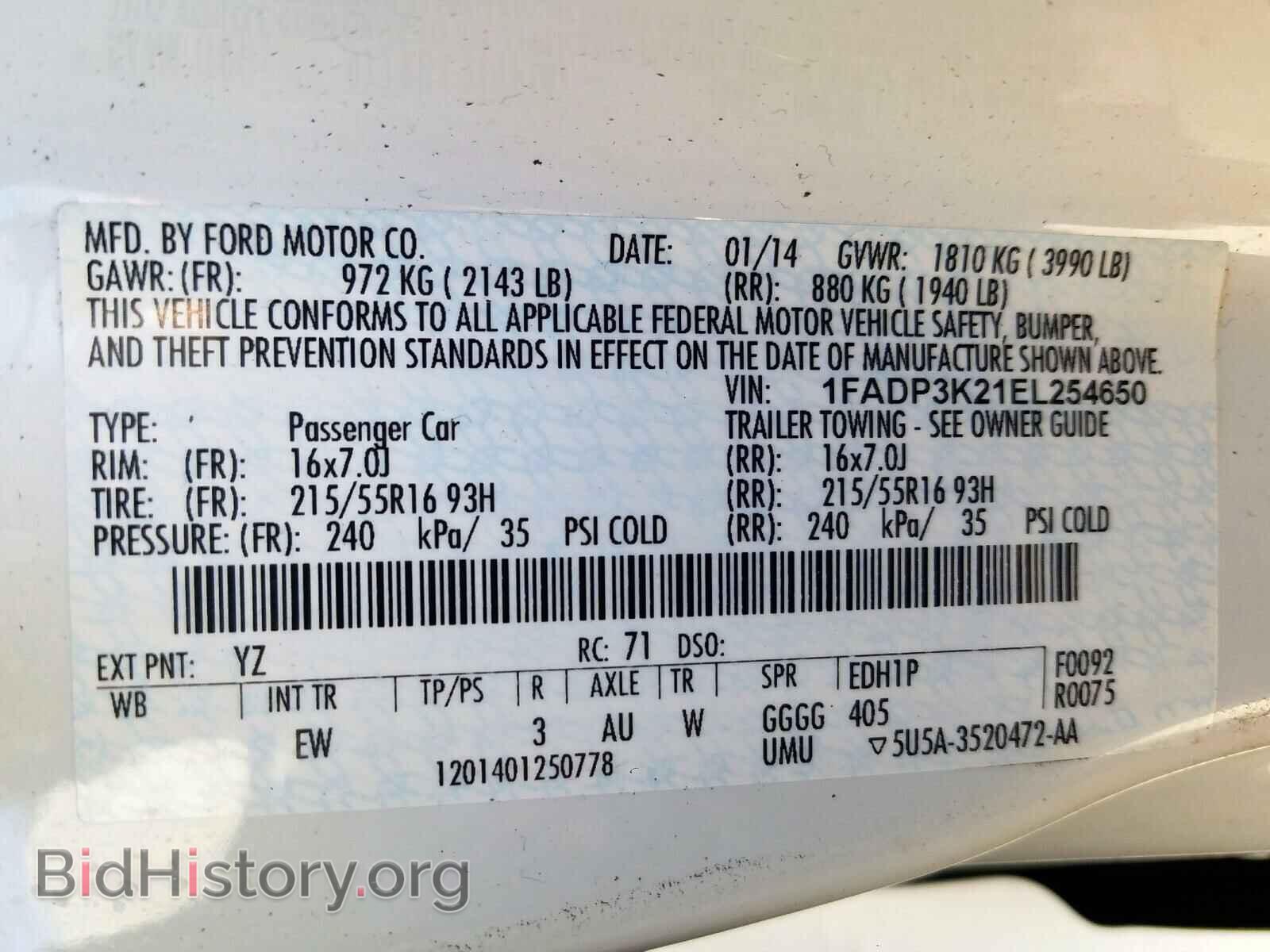 2014 FORD FOCUS - VIN: 1FADP3K21EL254650 - Photo 10