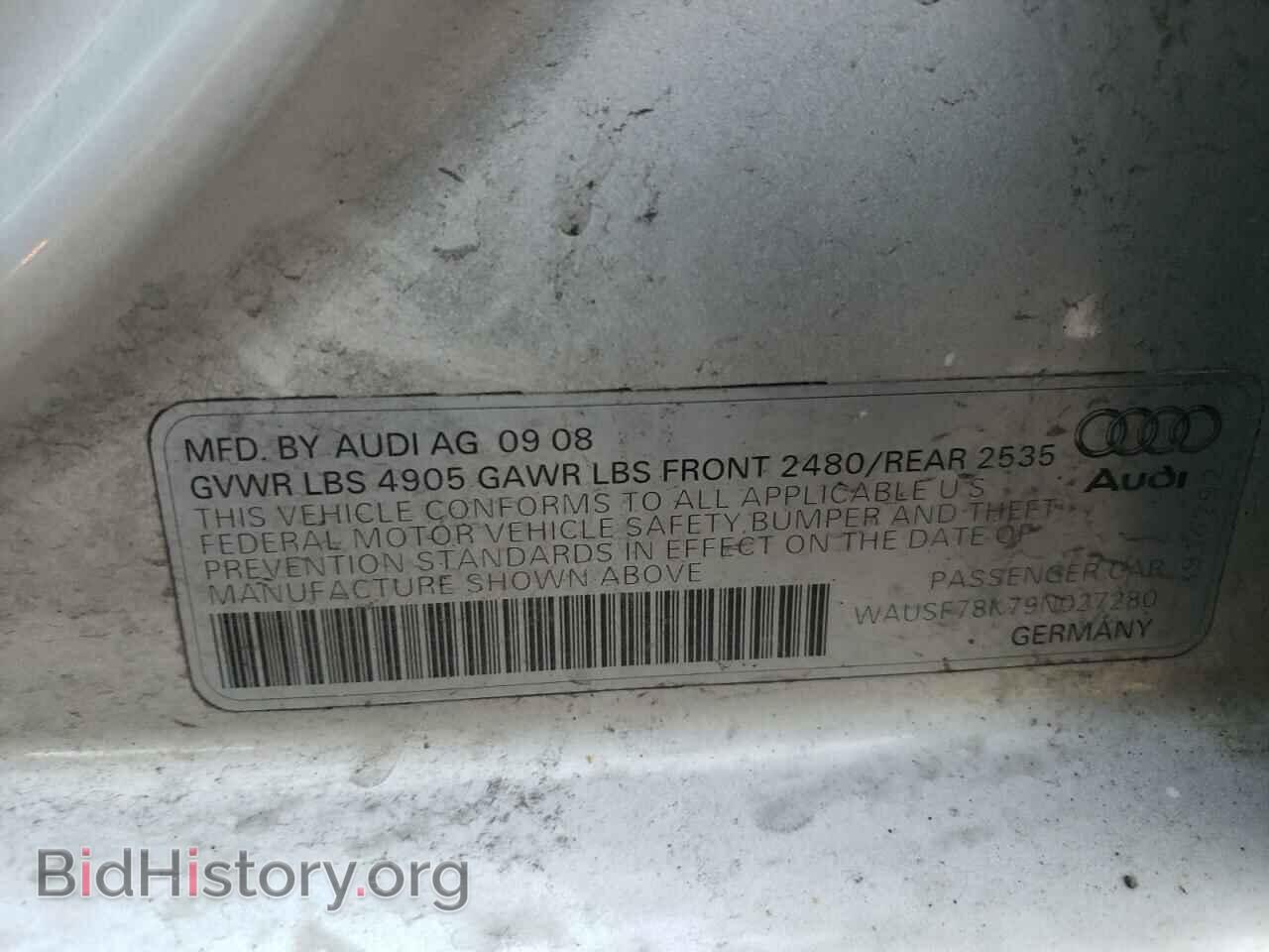 2009 AUDI A4 - VIN: WAUSF78K79N027280 - Фото 10