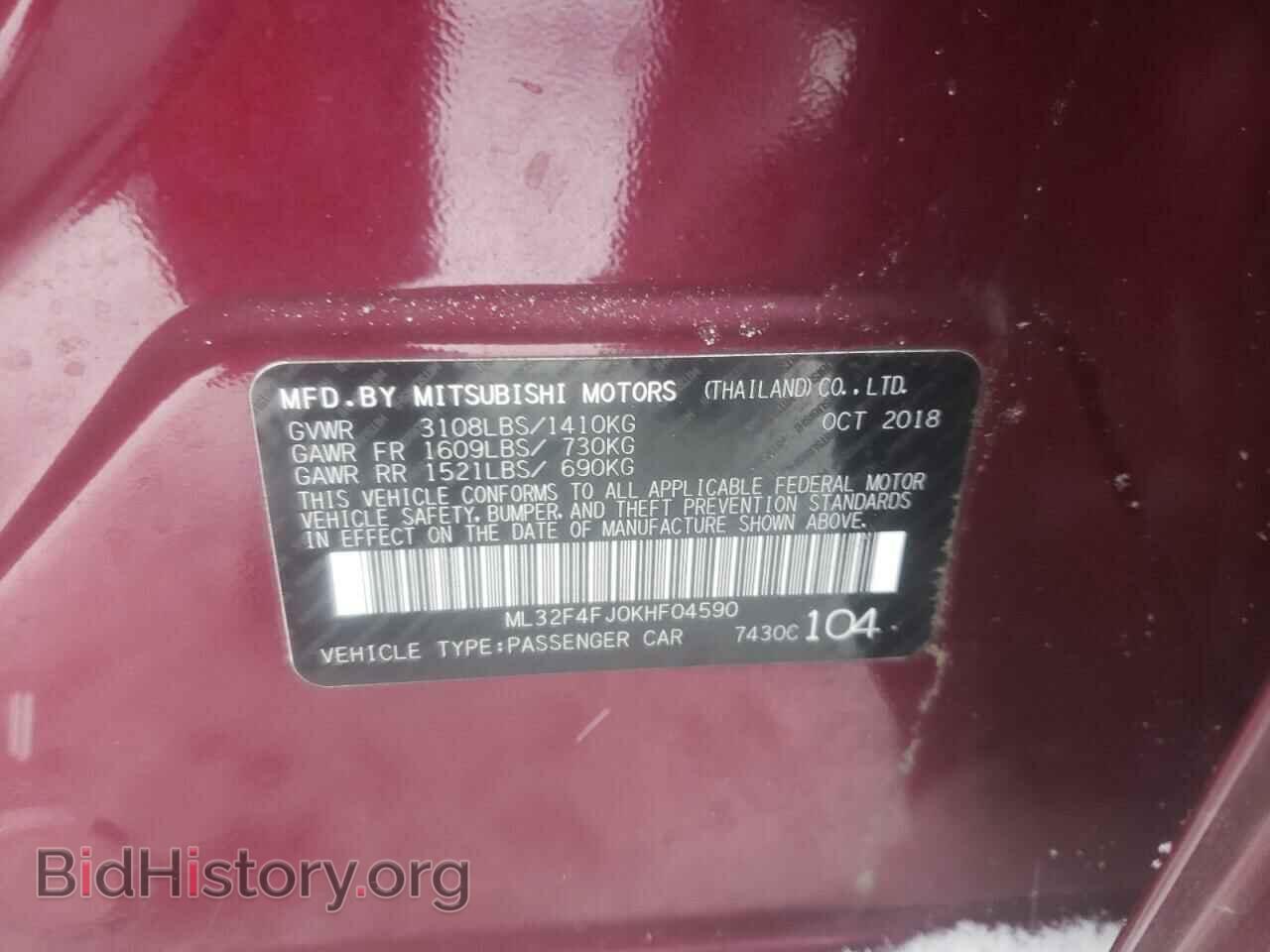 2019 MITSUBISHI MIRAGE - VIN: ML32F4FJ0KHF04590 - Фото 10