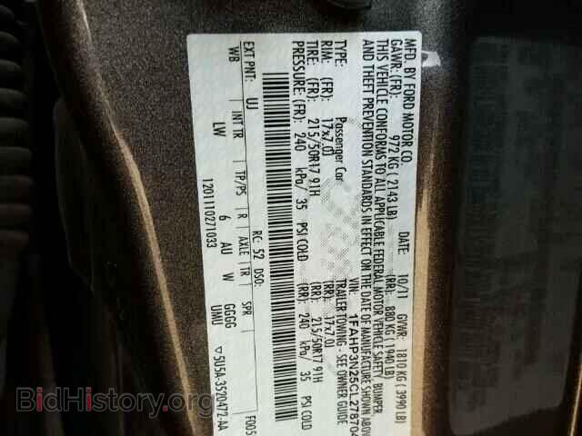2012 FORD FOCUS - VIN: 1FAHP3N25CL278704 - Фото 10