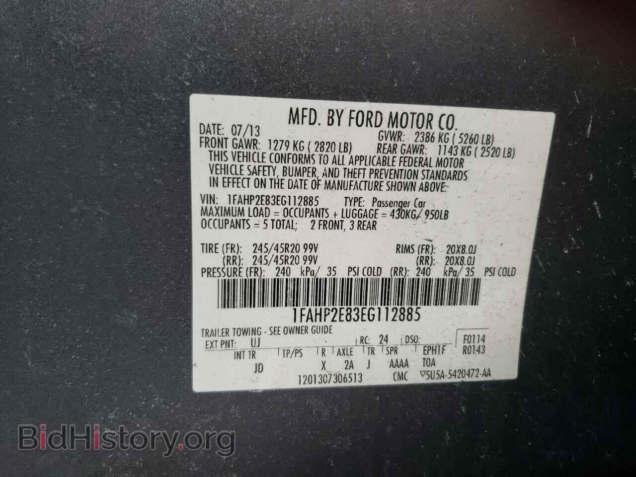 2014 FORD TAURUS - VIN: 1FAHP2E83EG112885 - Фото 10