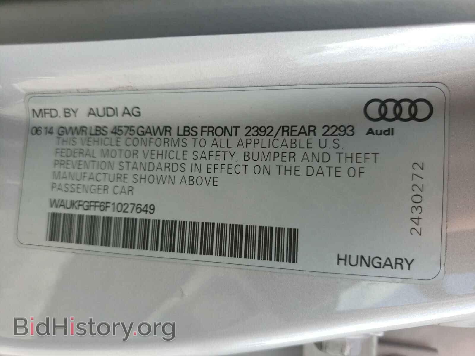 2015 AUDI A3 - VIN: WAUKFGFF6F1027649 - Фото 10