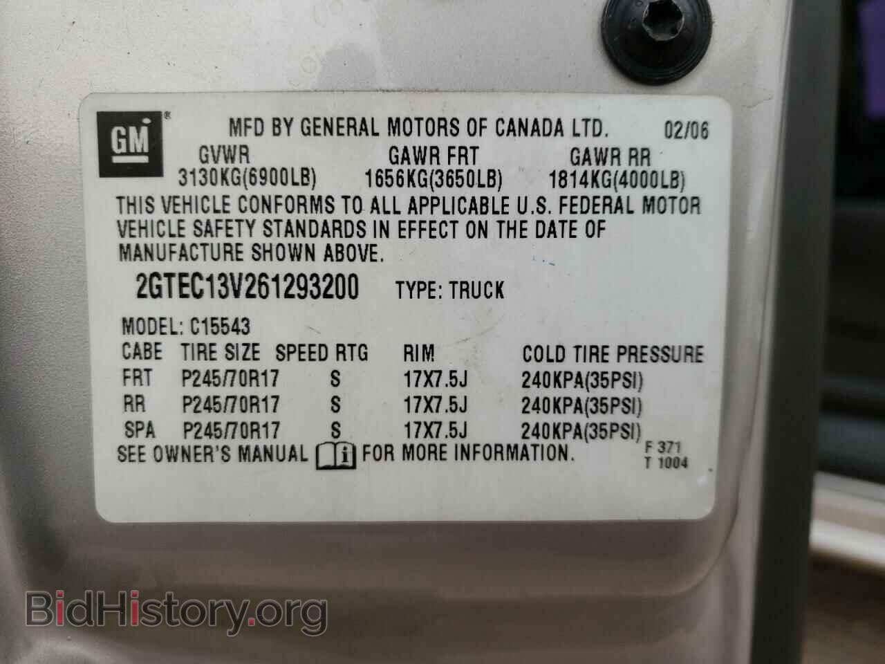 2006 GMC SIERRA - VIN: 2GTEC13V261293200 - Фото 10