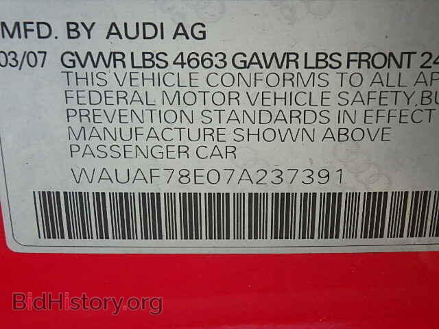 2007 AUDI A4 - VIN: WAUAF78E07A237391 - Фото 9