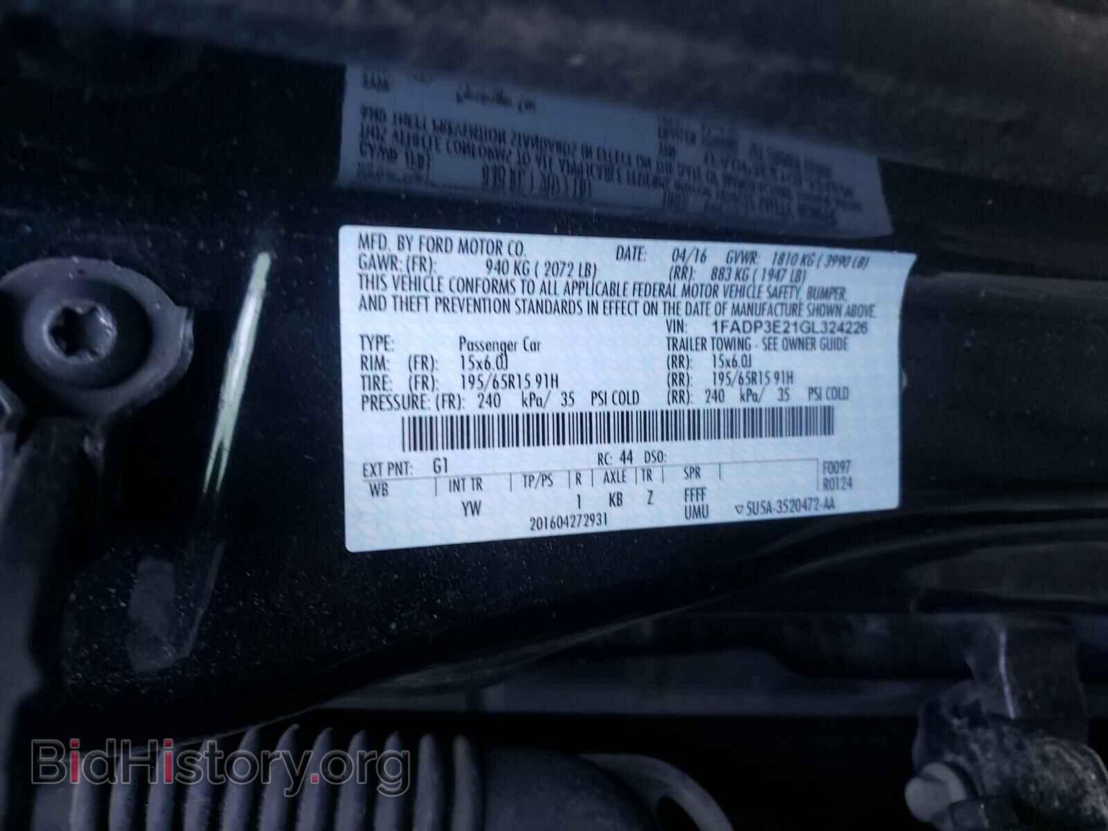 2016 FORD FOCUS - VIN: 1FADP3E21GL324226 - Фото 10