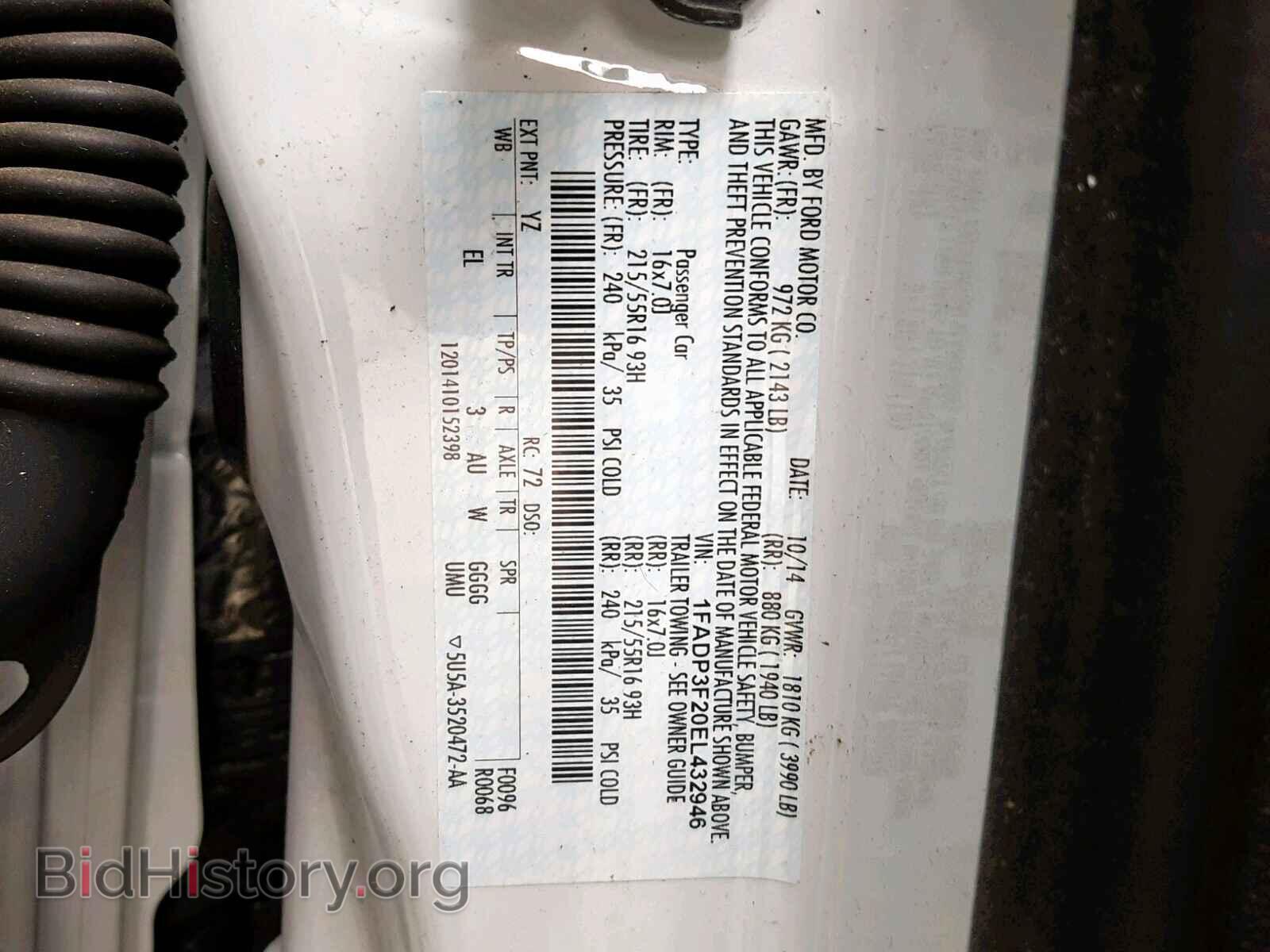 2014 FORD FOCUS SE - VIN: 1FADP3F20EL432946 - Фото 10
