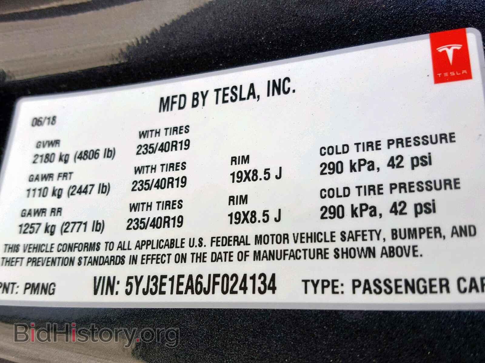 2018 TESLA MODEL 3 - VIN: 5YJ3E1EA6JF024134 - Photo 10