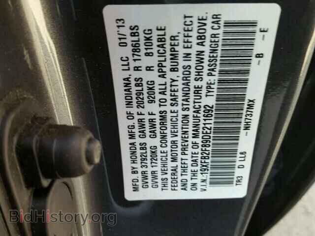 2013 HONDA CIVIC - VIN: 19XFB2F89DE211692 - Фото 9