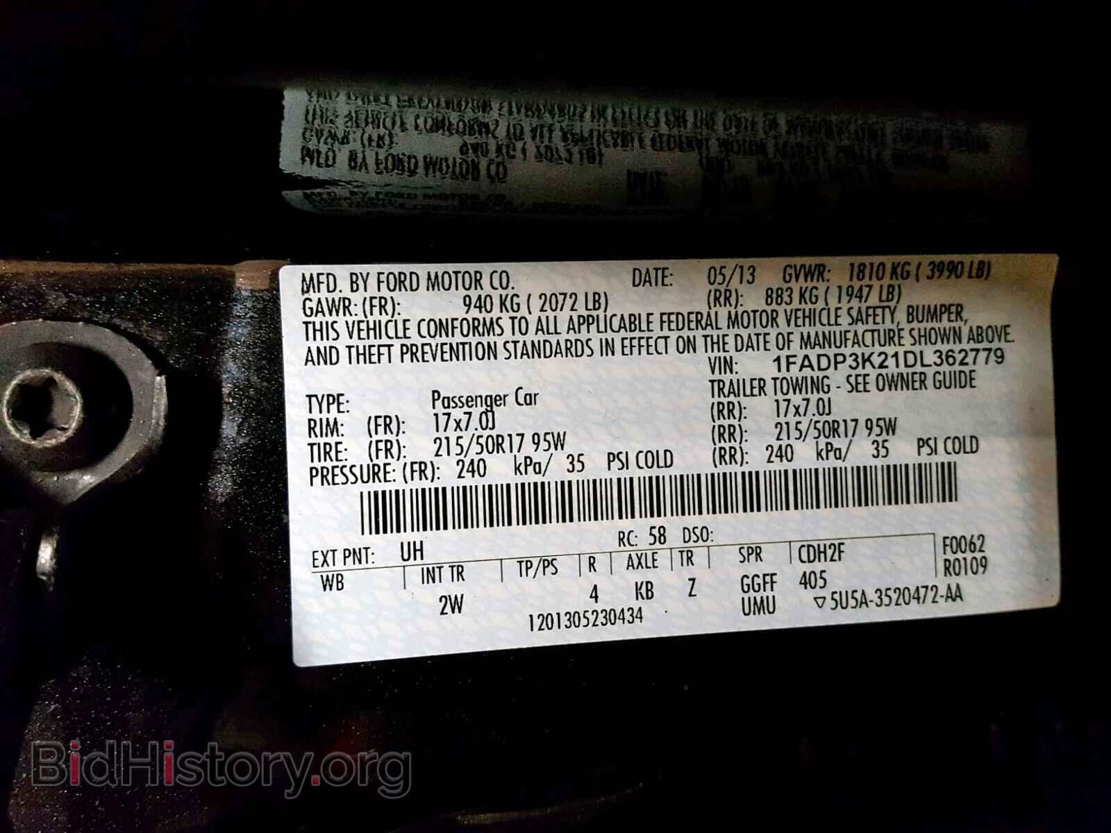 2013 FORD FOCUS SE - VIN: 1FADP3K21DL362779 - Фото 10