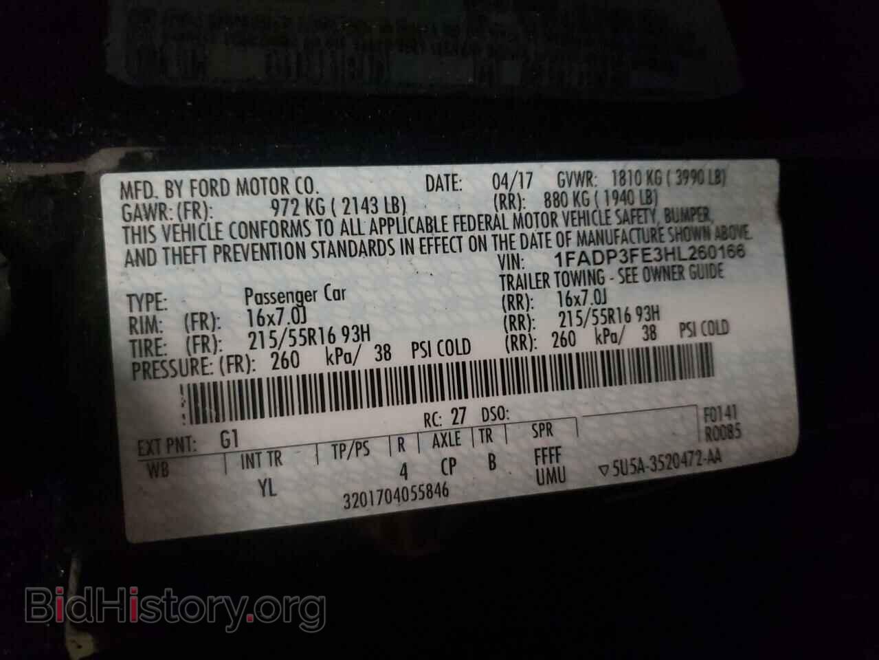2017 FORD FOCUS - VIN: 1FADP3FE3HL260166 - Фото 10