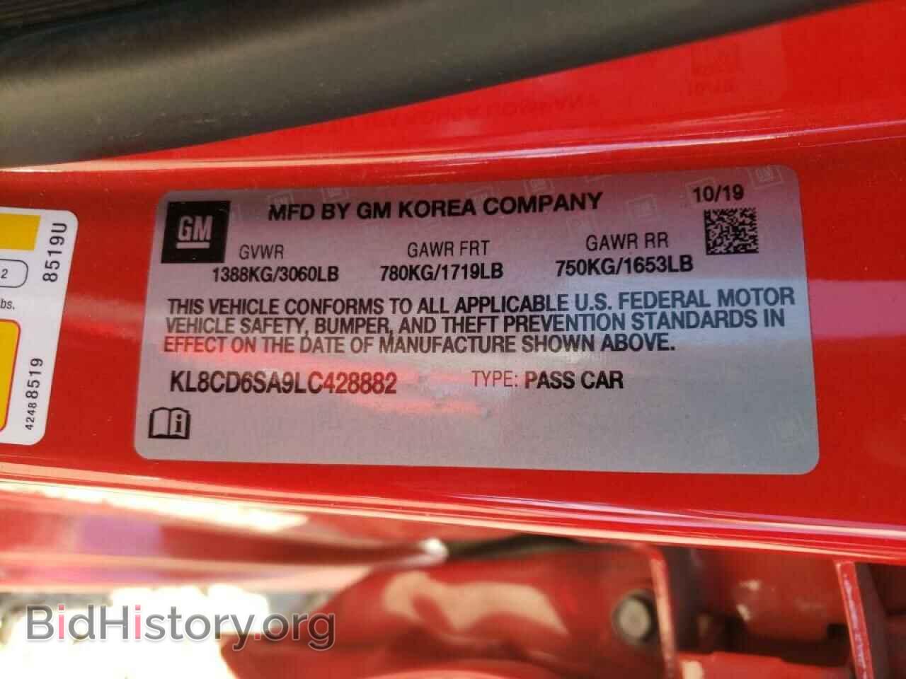 2020 CHEVROLET SPARK - VIN: KL8CD6SA9LC428882 - Фото 10