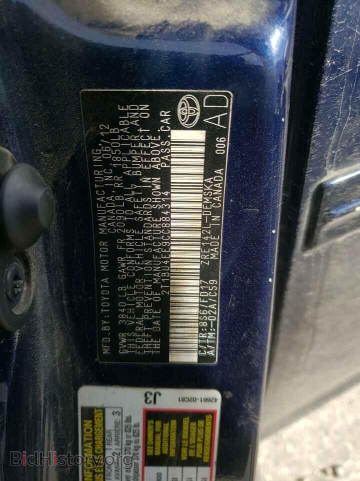 2012 TOYOTA COROLLA - VIN: 2T1BU4EE9CC884314 - Фото 10