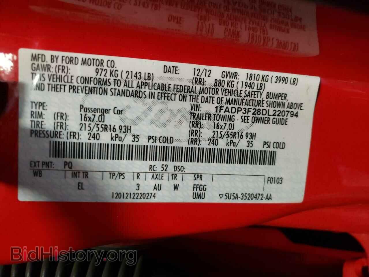 2013 FORD FOCUS - VIN: 1FADP3F28DL220794 - Фото 10