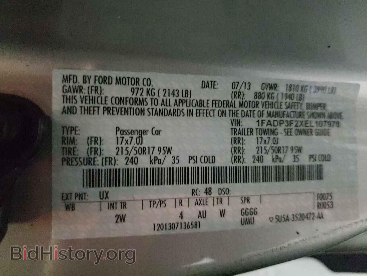 2014 FORD FOCUS - VIN: 1FADP3F2XEL107978 - Фото 10