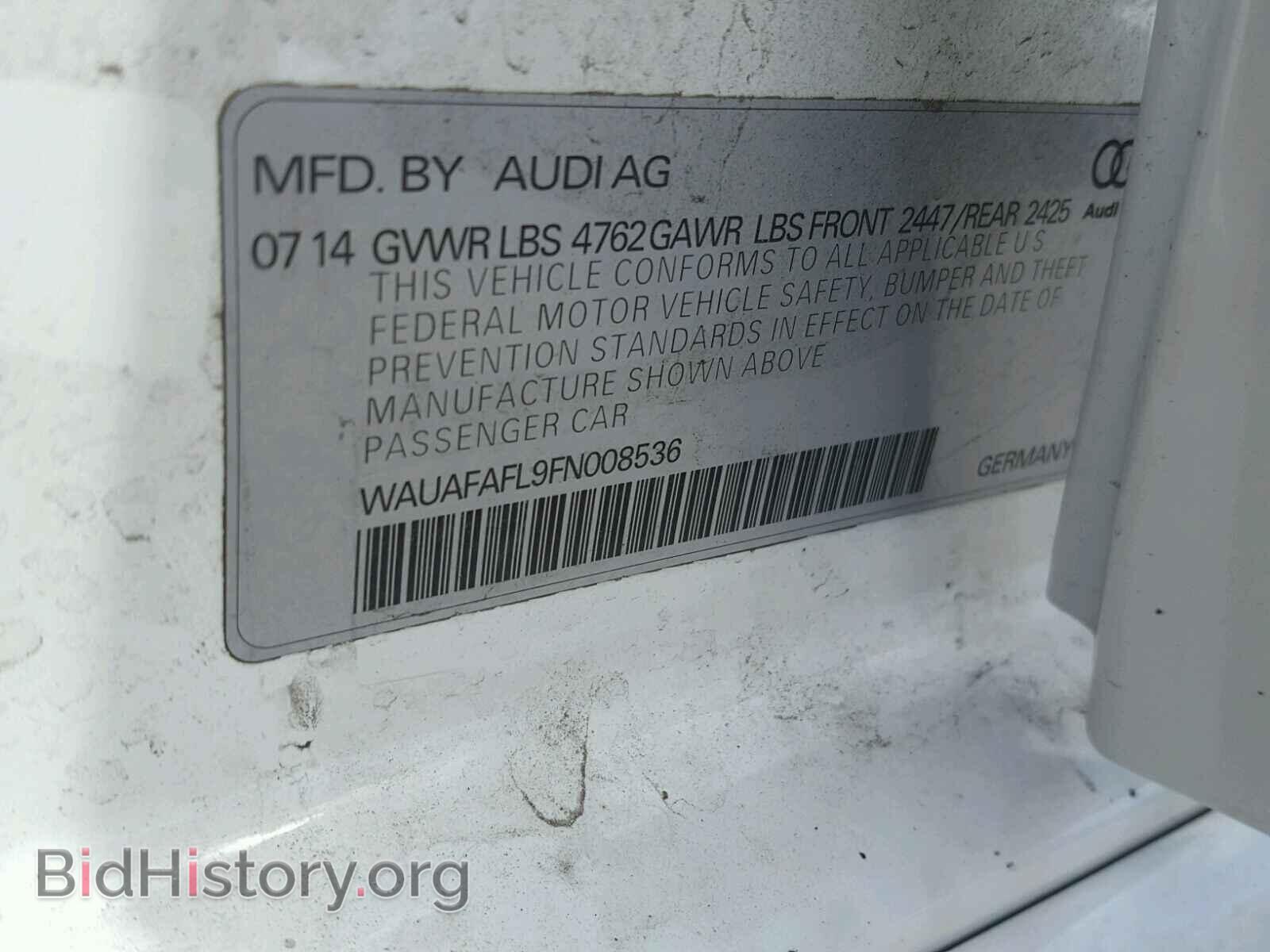 2015 AUDI A4 - VIN: WAUAFAFL9FN008536 - Фото 10