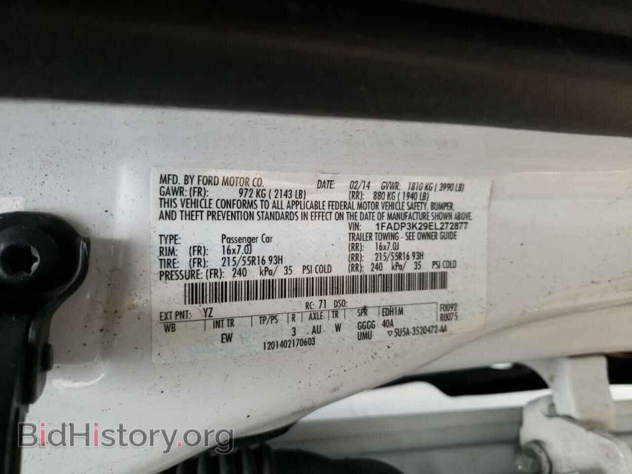 2014 FORD FOCUS - VIN: 1FADP3K29EL272877 - Фото 10