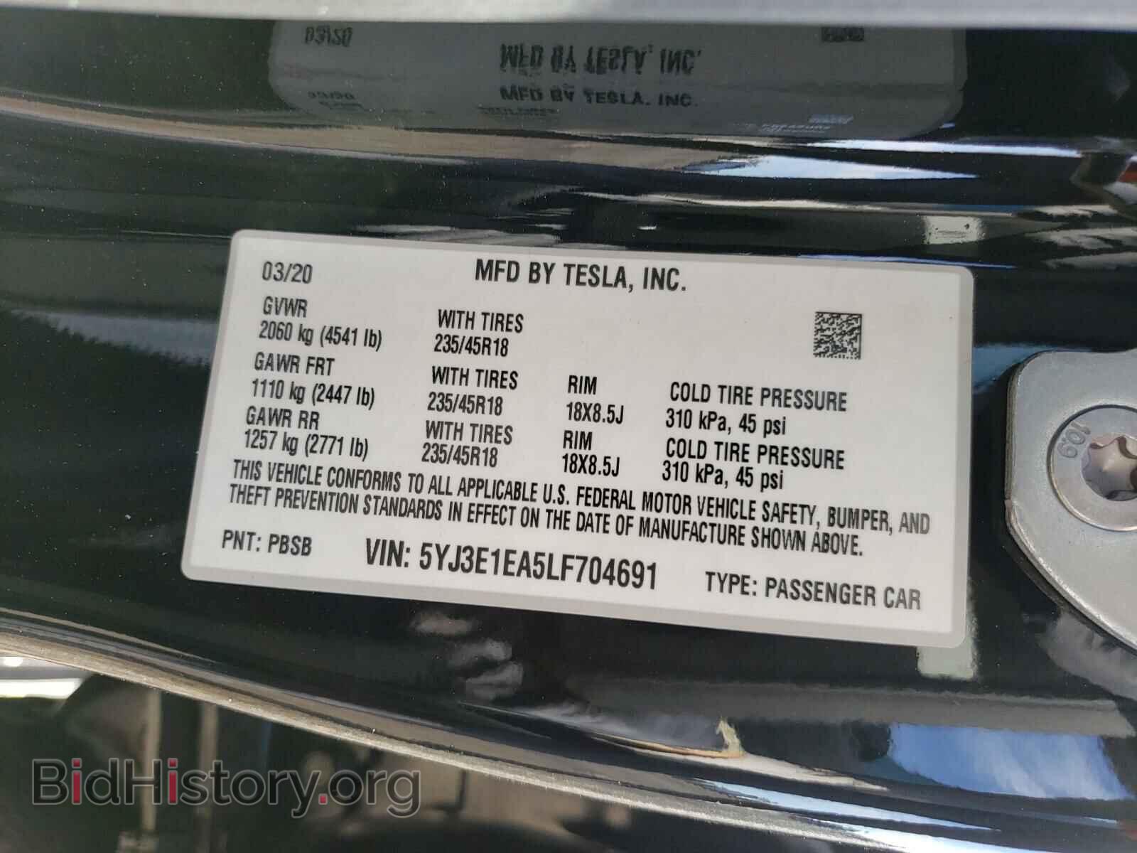 2020 TESLA MODEL 3 - VIN: 5YJ3E1EA5LF704691 - Photo 10
