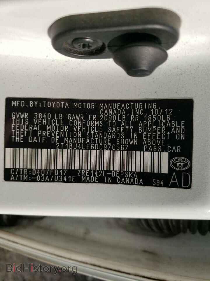 2013 TOYOTA COROLLA - VIN: 2T1BU4EE6DC970567 - Фото 10