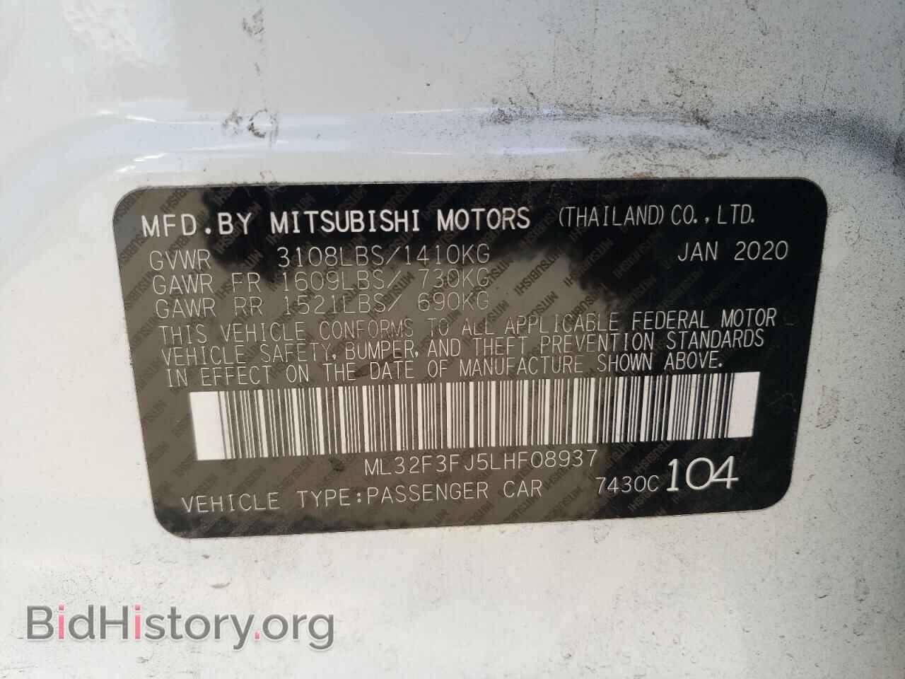 2020 MITSUBISHI MIRAGE - VIN: ML32F3FJ5LHF08937 - Фото 10