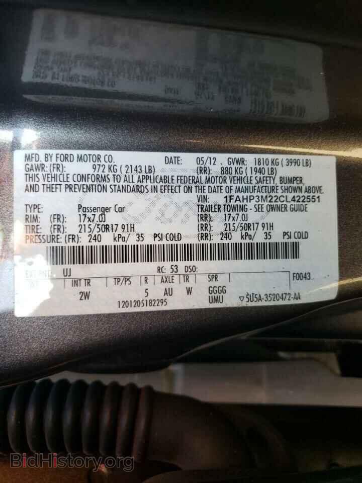 2012 FORD FOCUS - VIN: 1FAHP3M22CL422551 - Фото 10