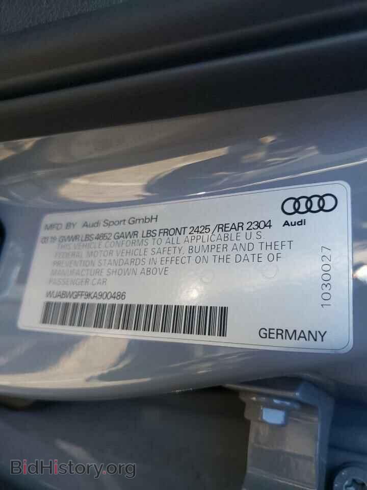 2019 AUDI RS3 - VIN: WUABWGFF9KA900486 - Фото 10