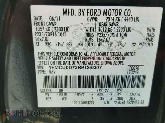 2011 FORD ESCAPE - VIN: 1FMCU0D73BKC60307 - Photo 10
