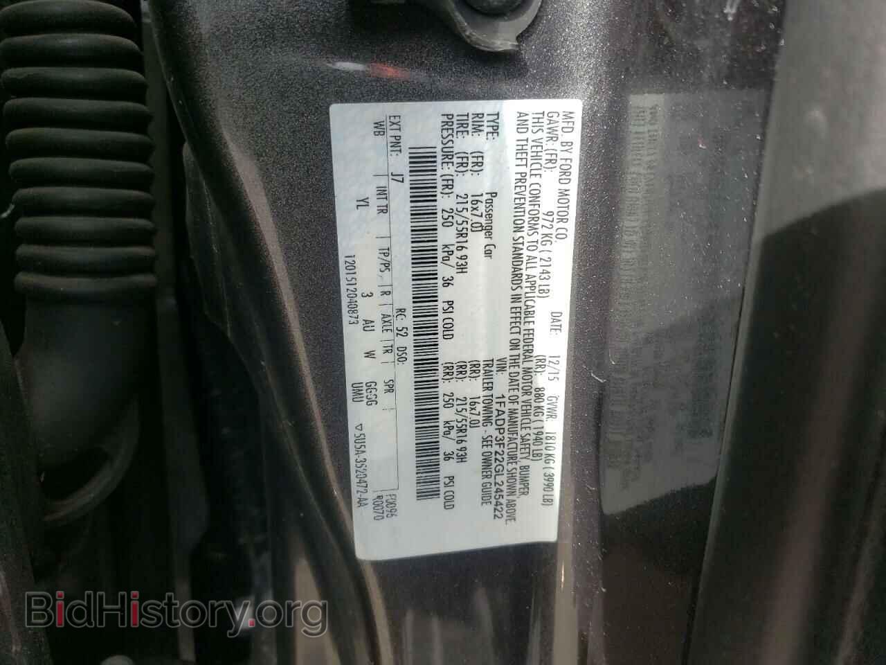 2016 FORD FOCUS - VIN: 1FADP3F22GL245422 - Фото 10