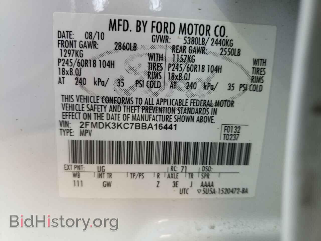 2011 FORD EDGE - VIN: 2FMDK3KC7BBA16441 - Photo 10