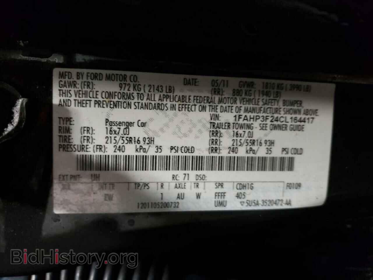 2012 FORD FOCUS - VIN: 1FAHP3F24CL164417 - Фото 10