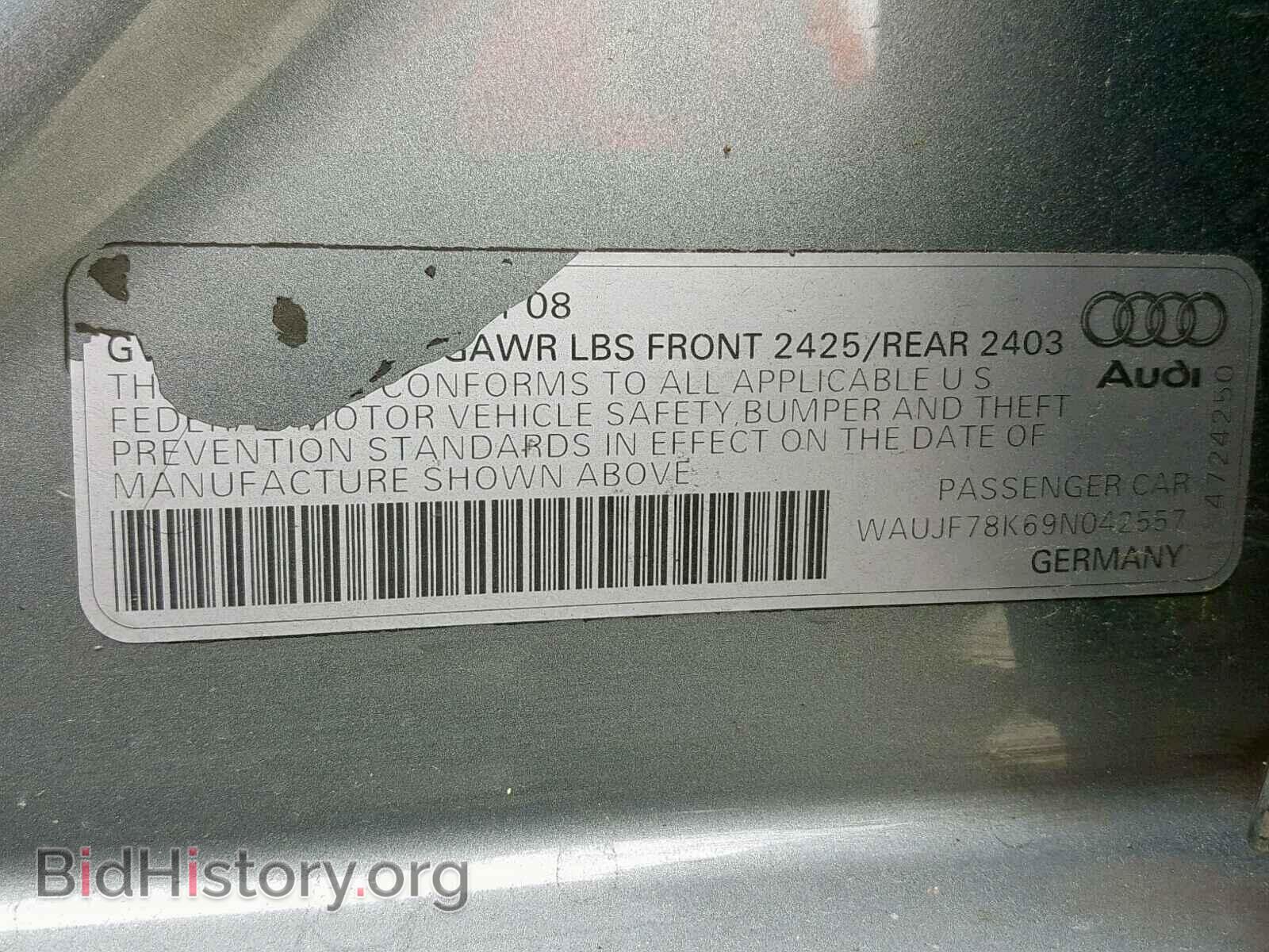 2009 AUDI A4 - VIN: WAUJF78K69N042557 - Фото 10