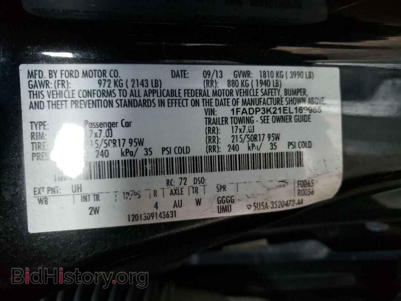 2014 FORD FOCUS - VIN: 1FADP3K21EL169985 - Photo 10