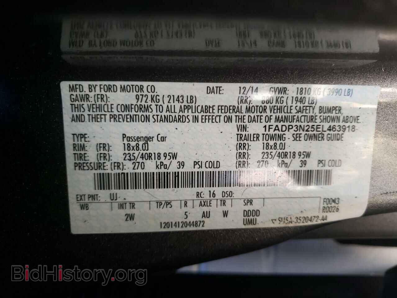 2014 FORD FOCUS - VIN: 1FADP3N25EL463918 - Фото 10