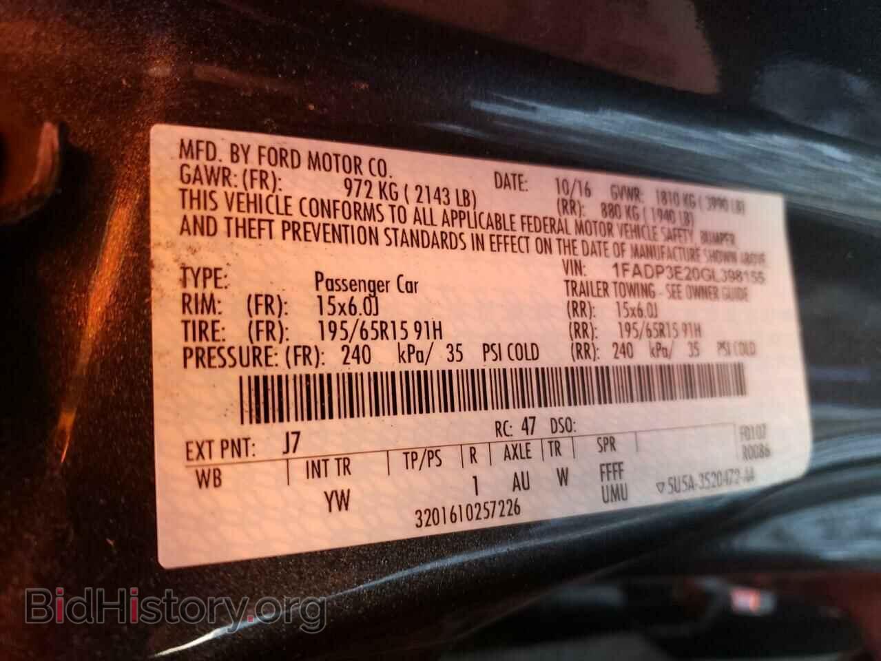 2016 FORD FOCUS - VIN: 1FADP3E20GL398155 - Photo 10