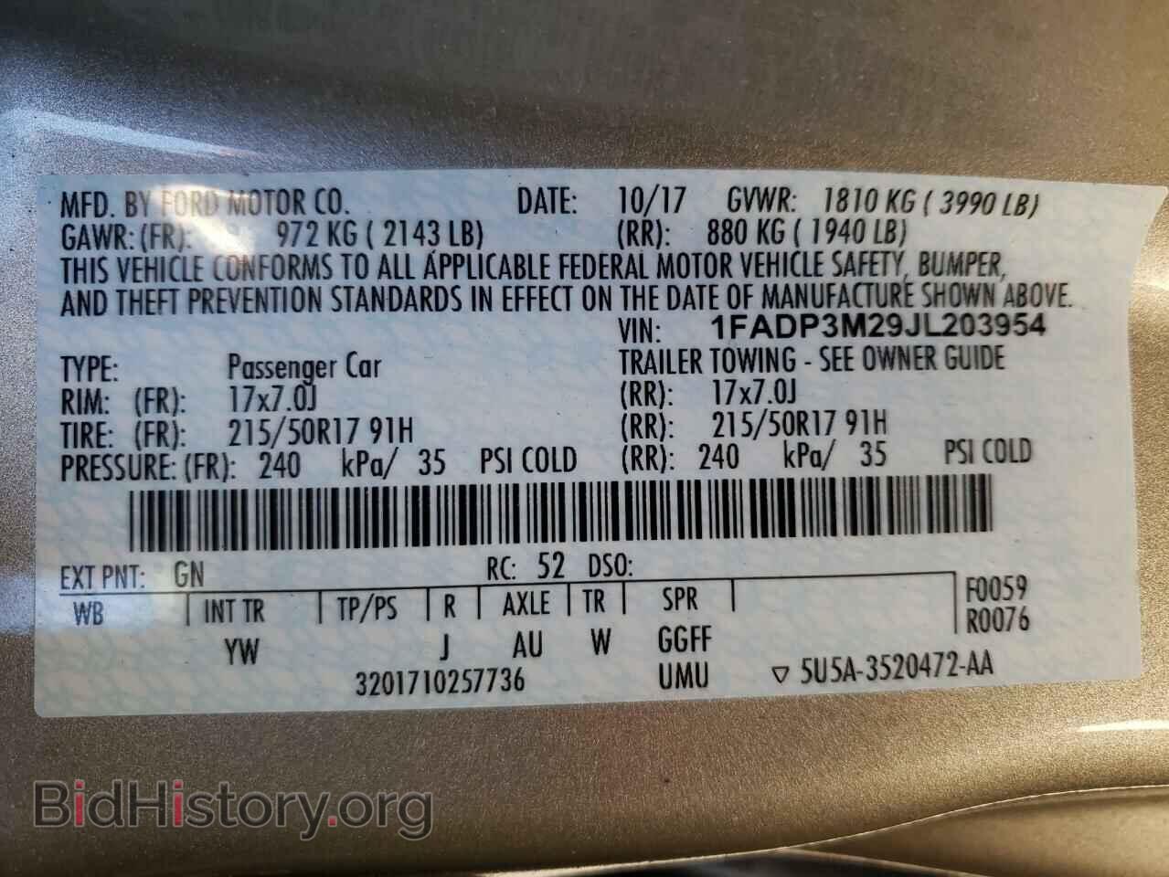 2018 FORD FOCUS - VIN: 1FADP3M29JL203954 - Фото 10