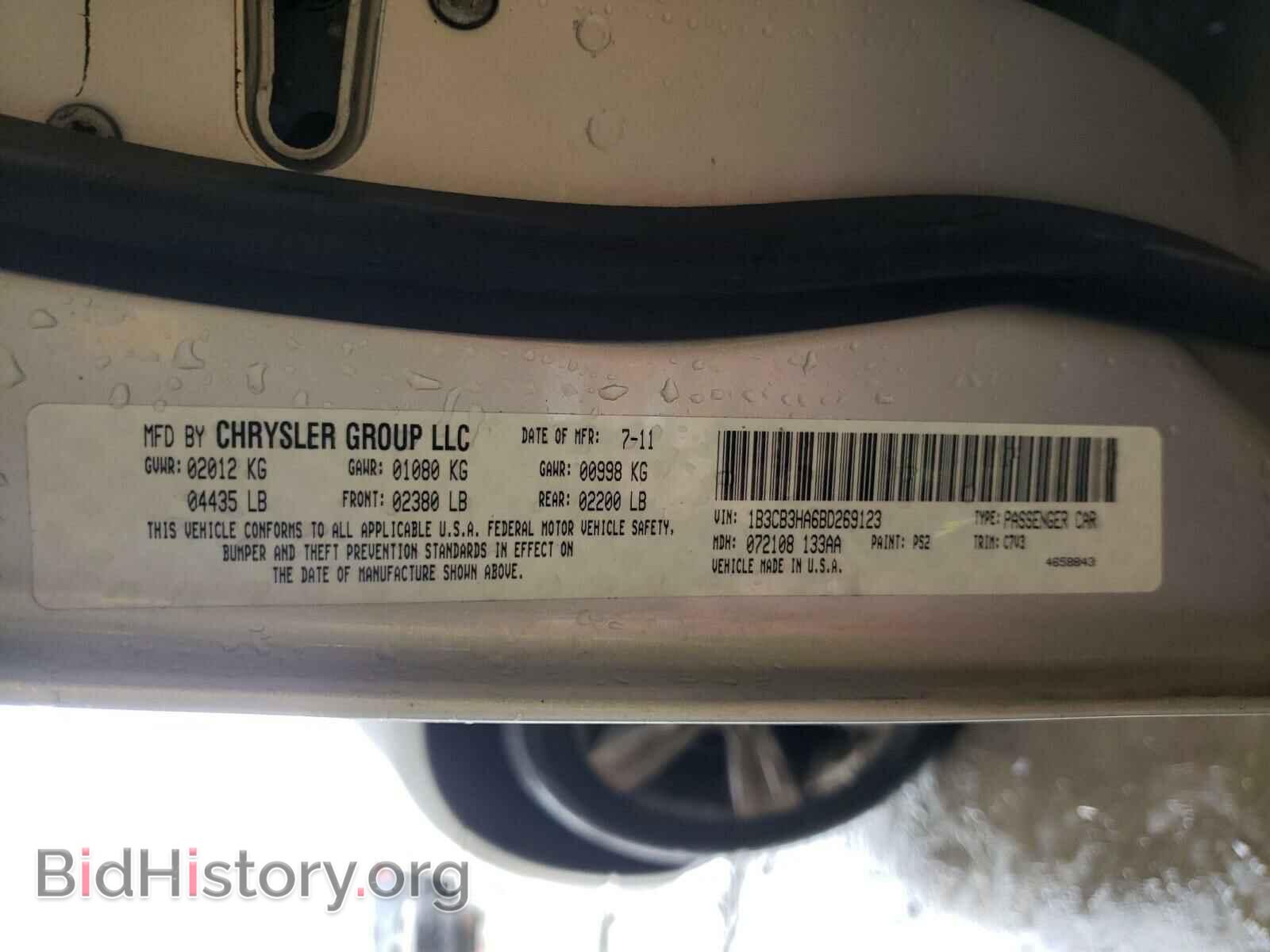 2011 DODGE CALIBER - VIN: 1B3CB3HA6BD269123 - Фото 10