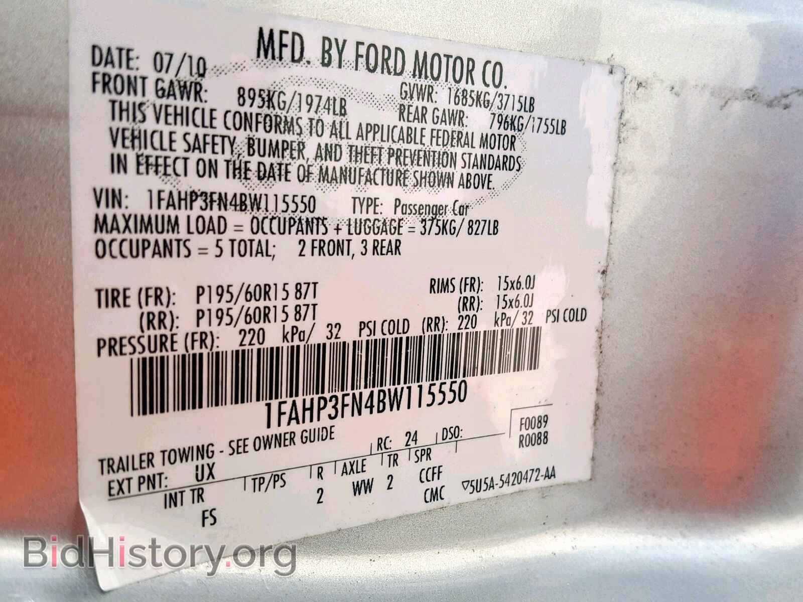 2011 FORD FOCUS SE - VIN: 1FAHP3FN4BW115550 - Фото 10