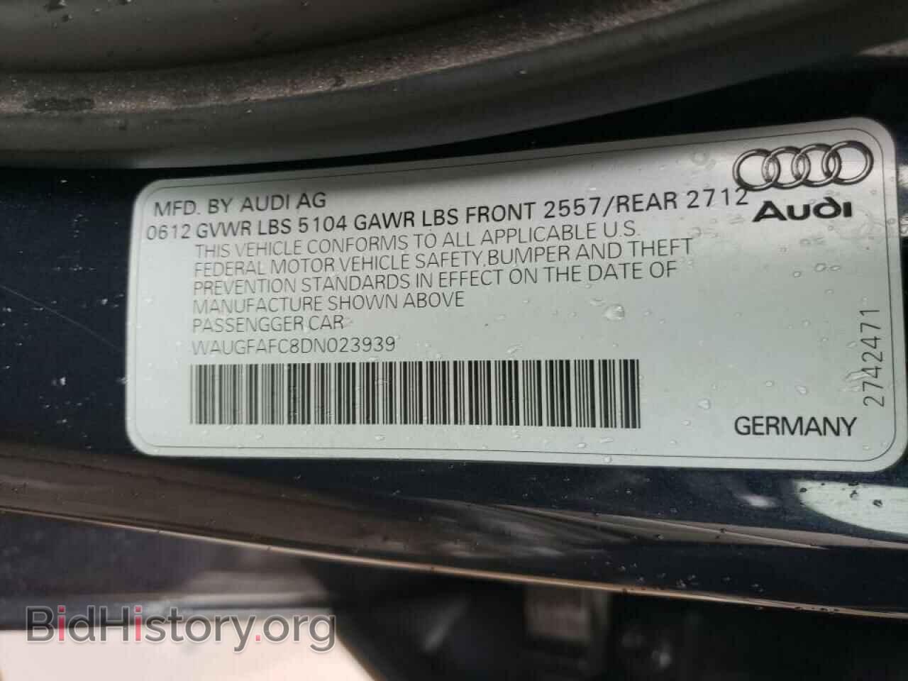 2013 AUDI A6 - VIN: WAUGFAFC8DN023939 - Photo 10